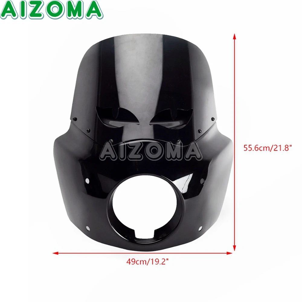 Motorcycle Front Mask 12 inch Windshield Windscreen 5 3/4" Headlight Fairing For Harley Sporster XL XLH 883 1200 1100 1986-2015