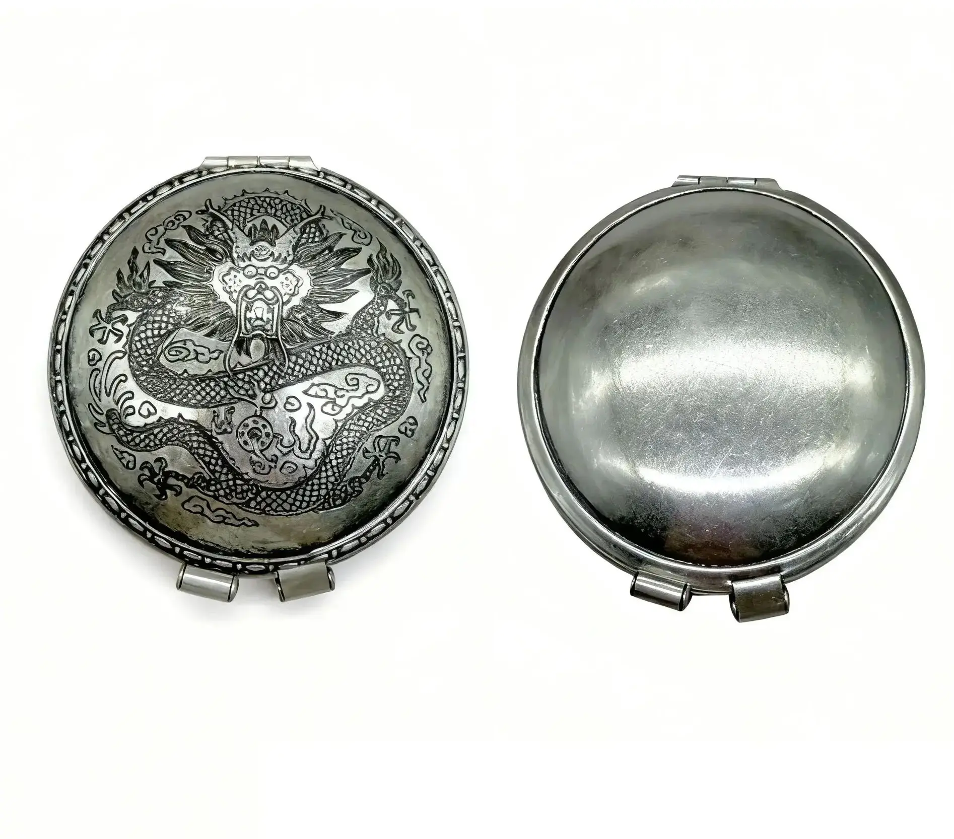 レトロライター 真鍮製 1935年 コンパクト ラウンド セミ