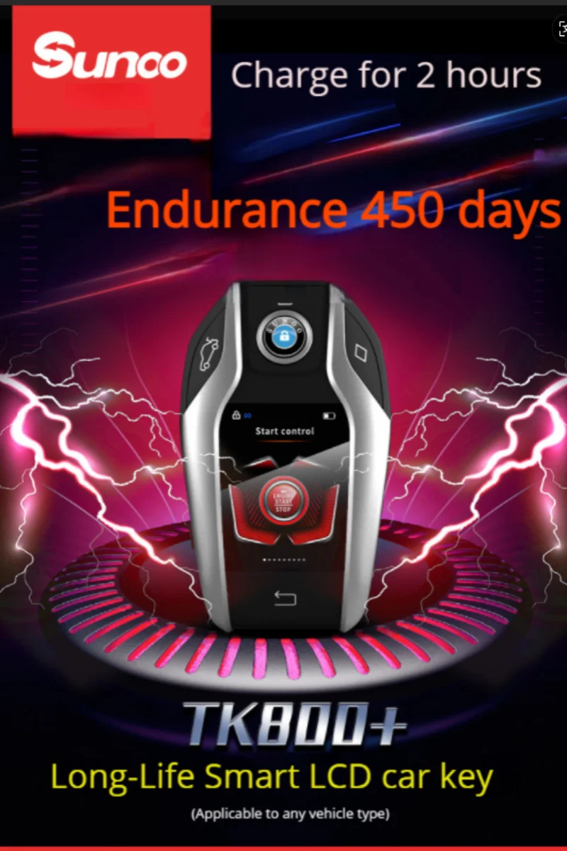 Chiave per auto remota intelligente Boutique modificata con schermo LCD adatta a tutte le auto originali con funzione di avvio a un pulsante - Image 2