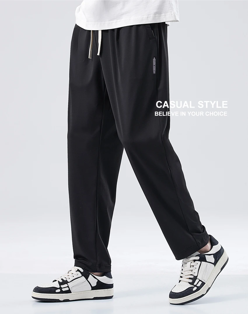 

Брюки мужские из вискозы, модные брендовые свободные прямые брюки-трубы, Молодежные универсальные повседневные штаны, лето 2024