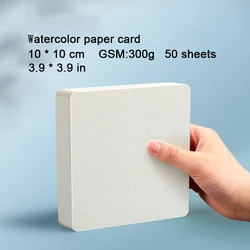 Premium Watercolor and Acrylic Sketchbook with Thick Paper (10-10cm 50 cards)
