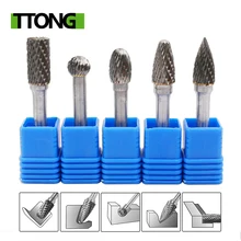 

5pcs/set 6*8MM Double text Head Tungsten Carbide Rotary Tool Point Burr Die Grinder Abrasive Tools Drill Milling Carving Bit D30