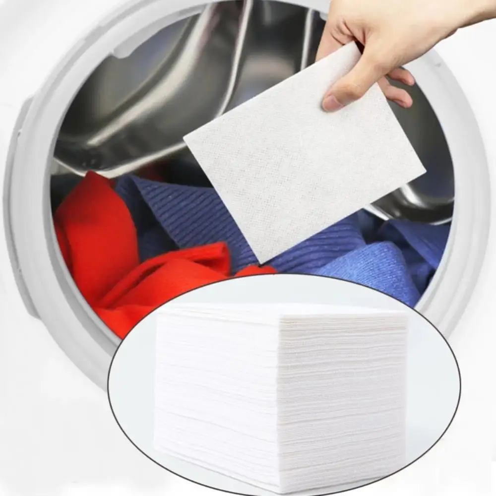 Laundry Color Catcher Sheets 100pcs Color Absorption Paper Colour Catcher Sheet Proof Anti Cloth Dyed Leaves Practical Stay Bright Not Discolor Laundry Discs