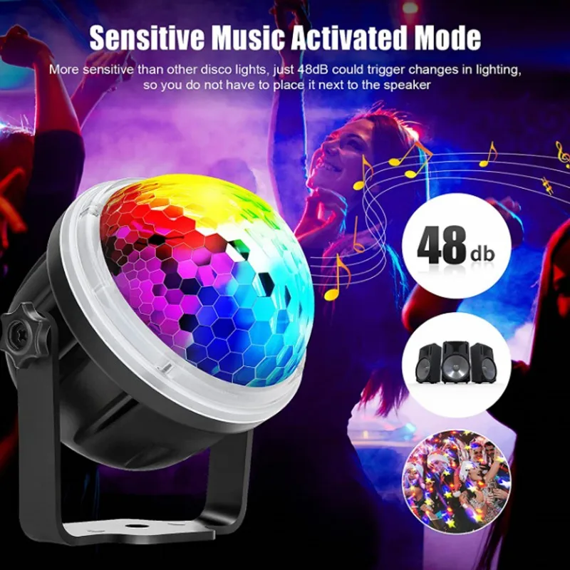 

USB RGB Mini Led Stage Lights Disco DJ Effect Lamps Magic Ball Light Party Atmosphere Projection Lamp for Home Remantic Gift