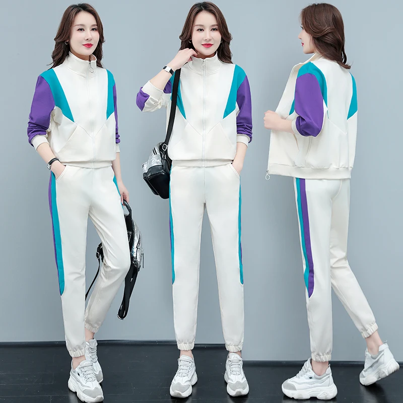 Cardigan Casual Sports Suit Women'S Spring And Autumn 2023 New Color Matching Fashion Style Little Chap Two-Piece Set Female how to be chap