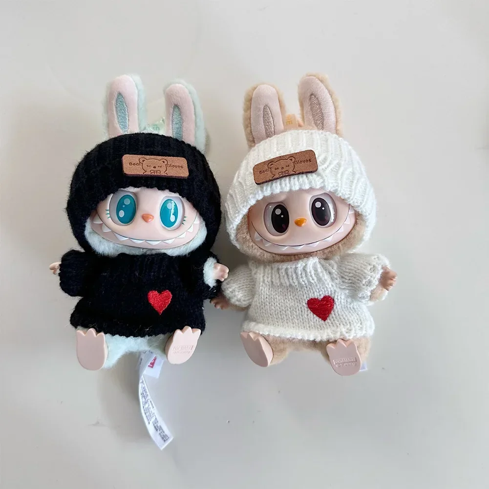 17cm Mini Plush Doll'S Clothes Outfit Accessories for Korea Kpop Exo Labubu Idol Flower Shirt Leather Jacket Skirt Clothing Gift 3