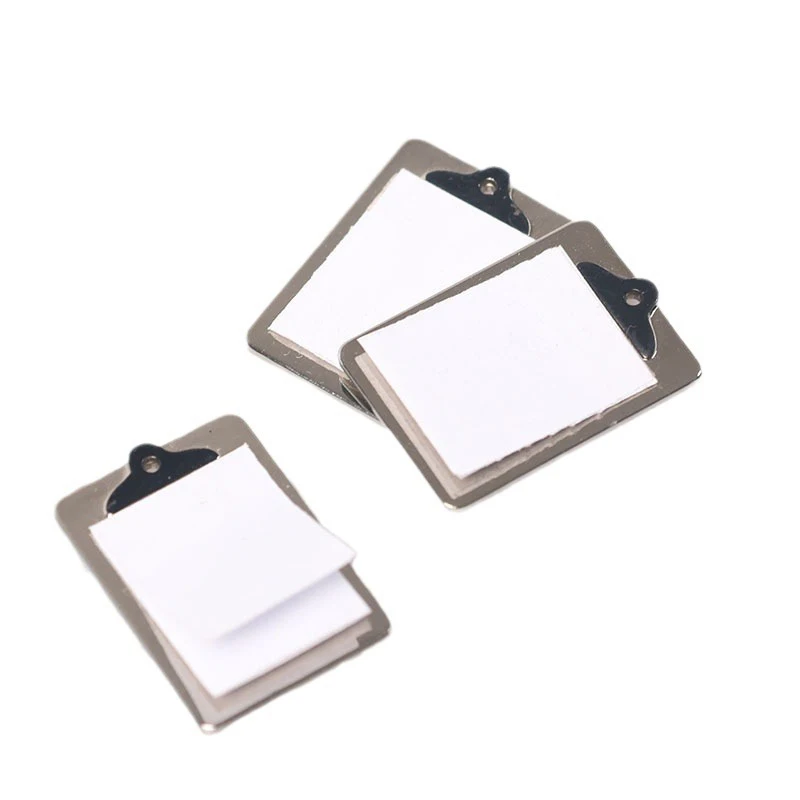 

1Pc 1:12 Dollhouse Miniature Writing Board Clip Notebook File Folder Stationery Learning Scene Decor Toy Doll House Accessories