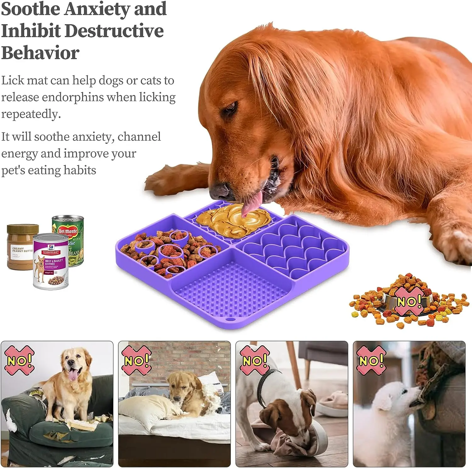 Licking Mat for Dogs and Cats, Cat Feeding Pad Lick Mats with Suction Cups  for Dog Anxiety Relief, Pet Slow Feeder - AliExpress