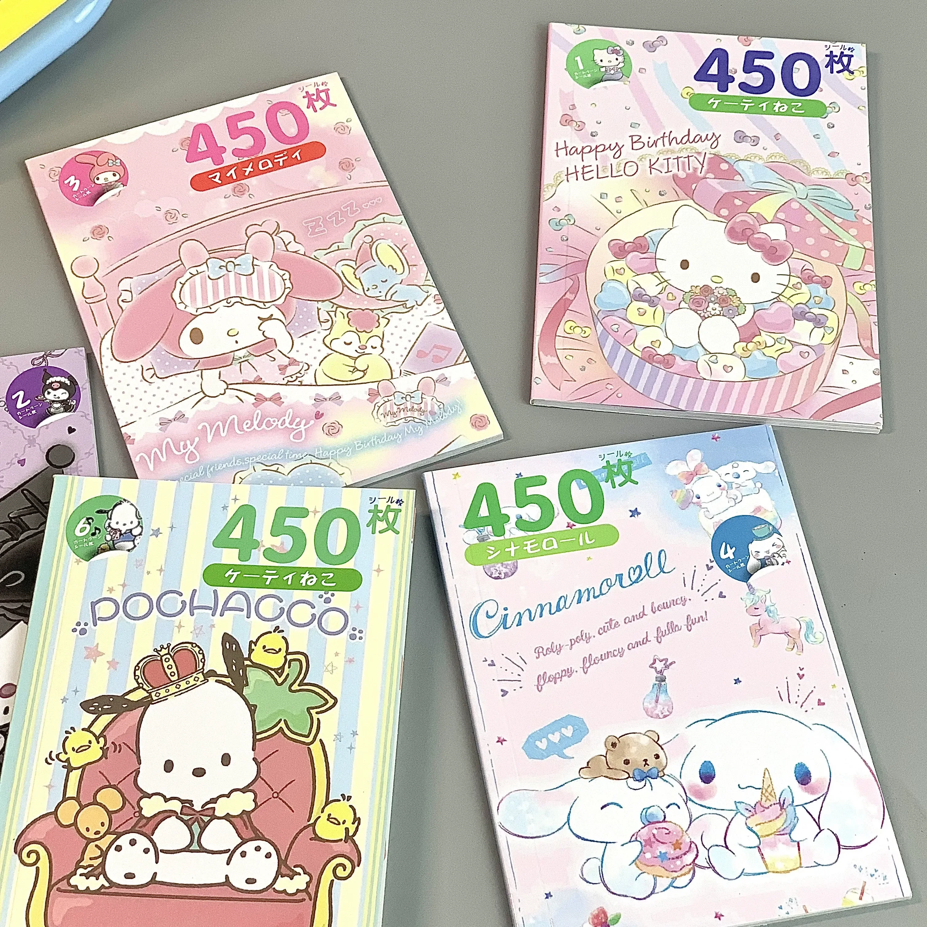 

New Cartoon 450 Pochacco Melody Sticker Books High Beauty Cute Cartoon Handmade Account Sticker Mobile Phone Decoration Sticker
