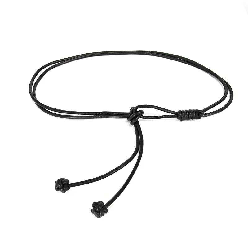 Neue Runde Leder Seil Kleider Mantel Dekoration String Taille Gürtel Für Frauen Solide Mode Lange Taille Kette Vintage Bund – Detail 9
