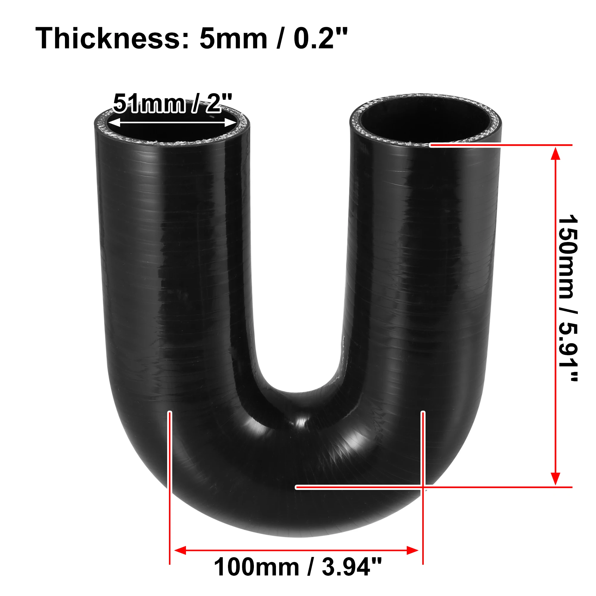 Uxcell 51mm-76mm ID 180 Grad Silikon Reducer Schlauch Silikon Schlauch Koppler Kühler Rohr für Auto Kühler intake Piping – Detail 2