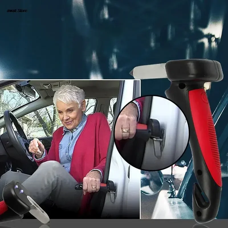 Maniglia Auto 3 In 1 Per Anziani E Disabili – Regolabile, Taglia Cintura E Rompe Vetro, Portata 400 Lbs