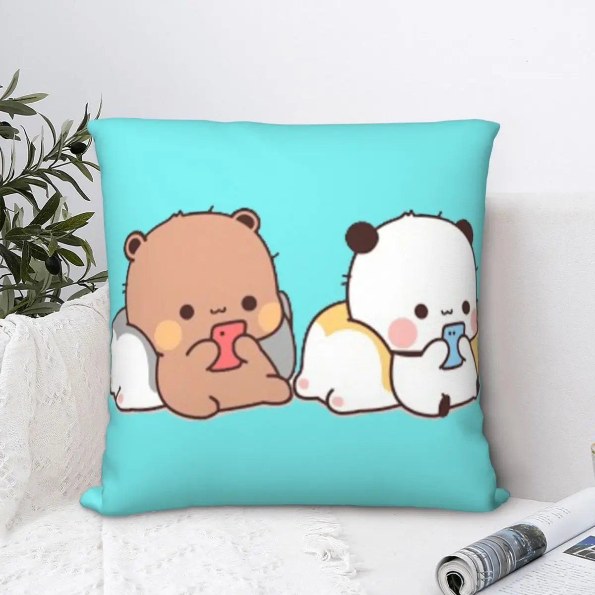 

Milk & Mocha Design Square Pillowcase Polyester Pillow Cover Velvet Cushion Zip Decorative Comfort Throw Pillow for home Bedroom