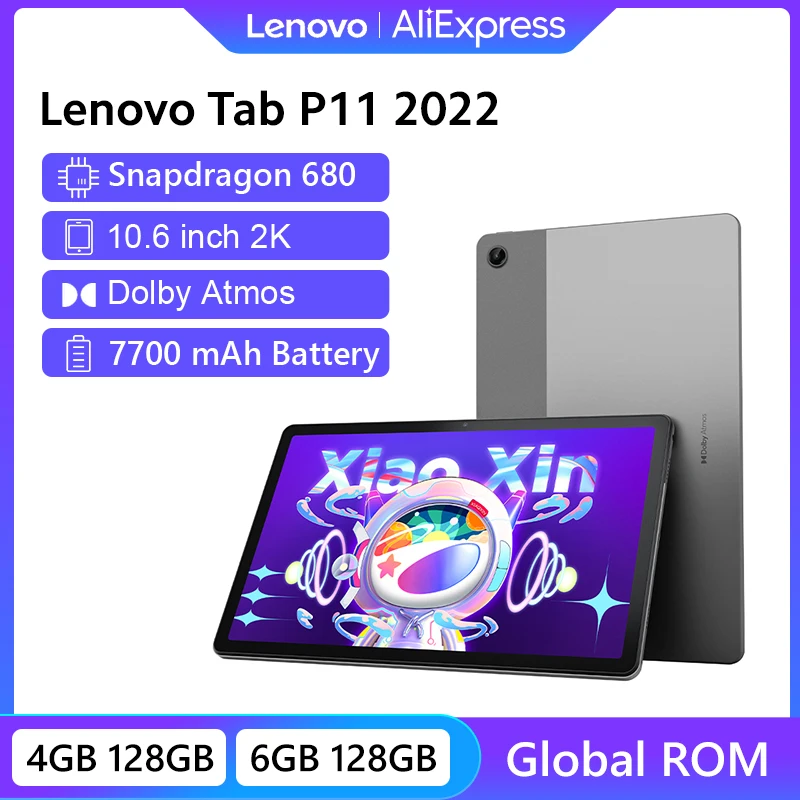 Lenovo Tab P11 2022 or Xiaoxin Pad 2022 10.6 Inch 2K Screen Tablet Android  12 Qualcomm Snapdragon 680 Octa Core 7700mAh 4GB 64GB