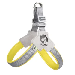Enhanced Reflective Breathable Dog Harness - Comfortable Saddle Style Chest Strap for Small to Medium Dogs (Yellow)