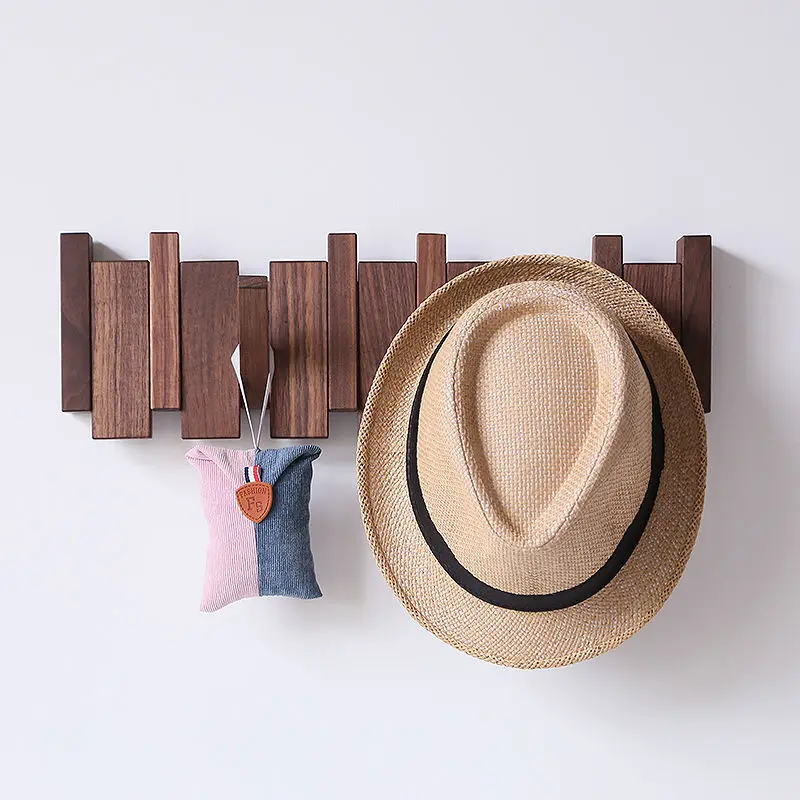Wall Mounted Coat Rack clothes rack clothes hook Solid Wood for Entrance Door Home Decor