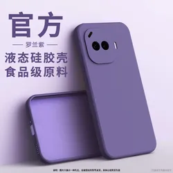 Custodia per telefono in silicone liquido opaco colorato con protezione per l'obiettivo della fotocamera
