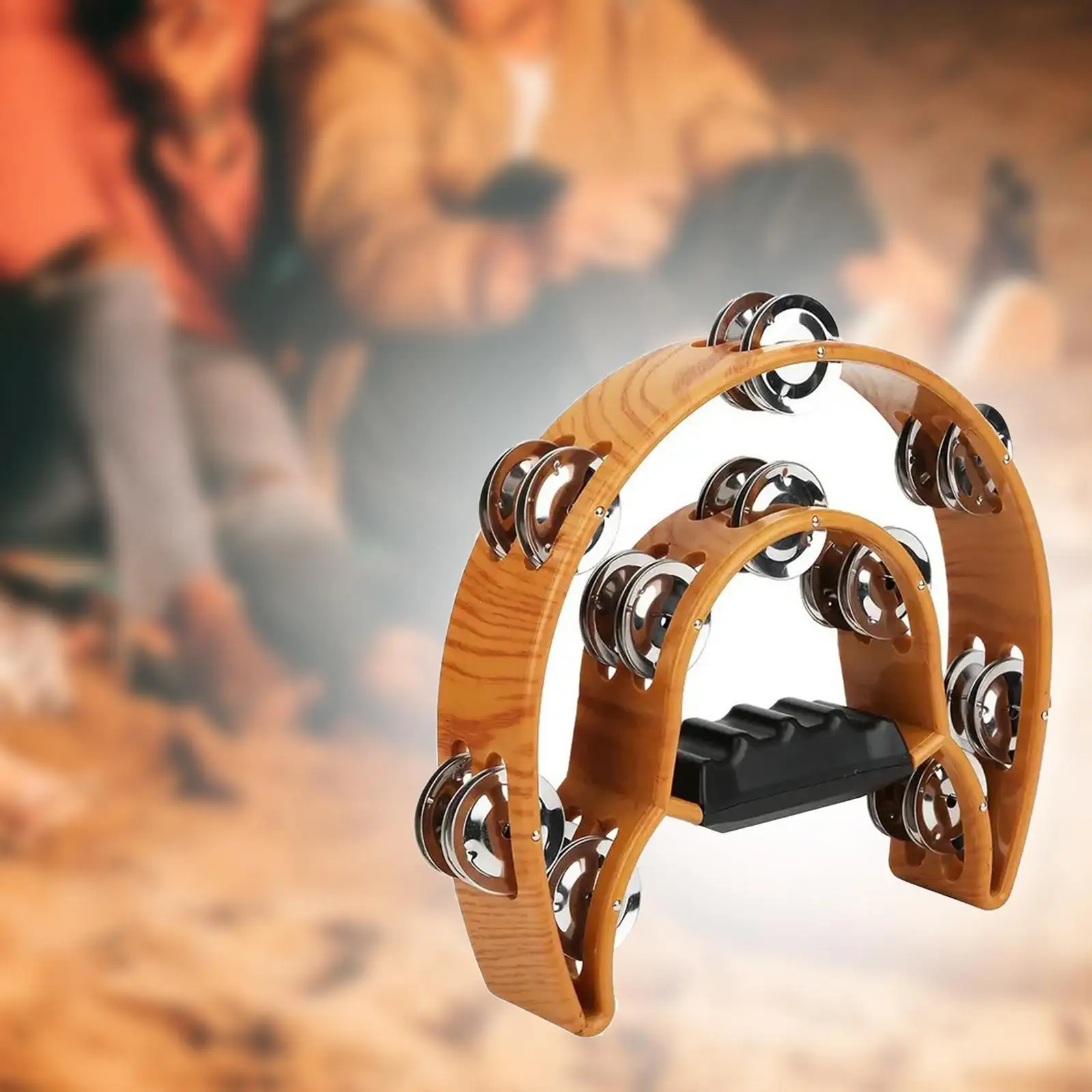 금속 타악기 양면 탬버린 반달 디자인 튼튼한 목재와 강철 바, KTV, 음악 행..