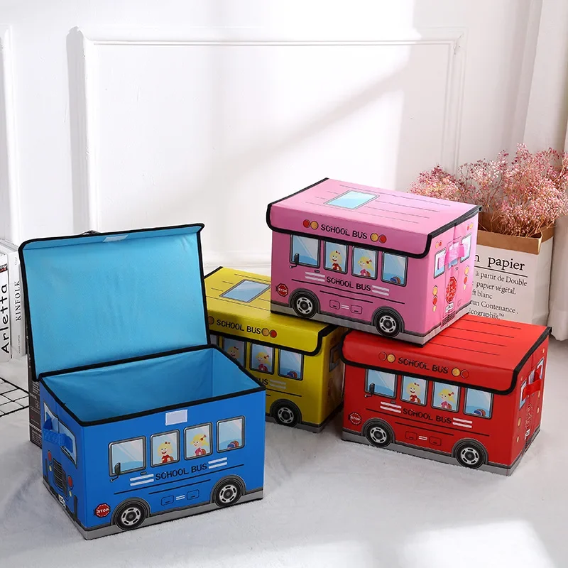 

1PC cartoon car storage box foldable dormitory clothing sorting box waterproof and moisture-proof toy snack storage box