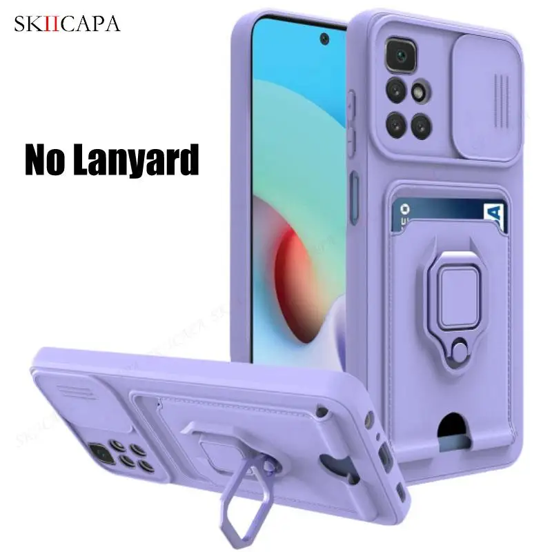 Compact Crossbody Wallet Case with Slide Lens Cover and Stand Holder