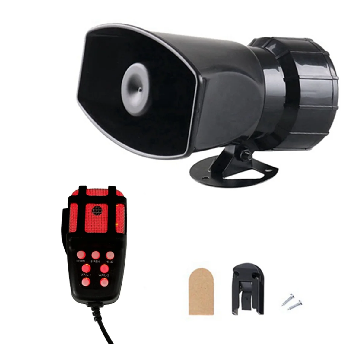 

Mic PA System Emergency Amplifier Hooter Police Siren Air Horn Tone Car Horn Car Warning Alarm Speakers Loud
