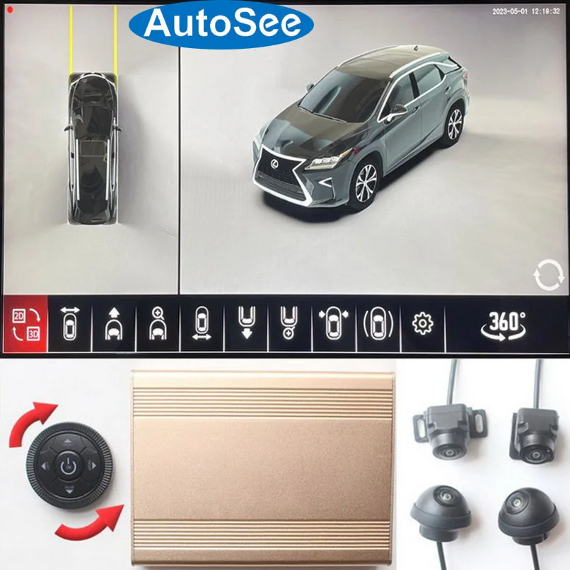 suit original OEM monitor for Lexus RX car 360 degree camera birds eye