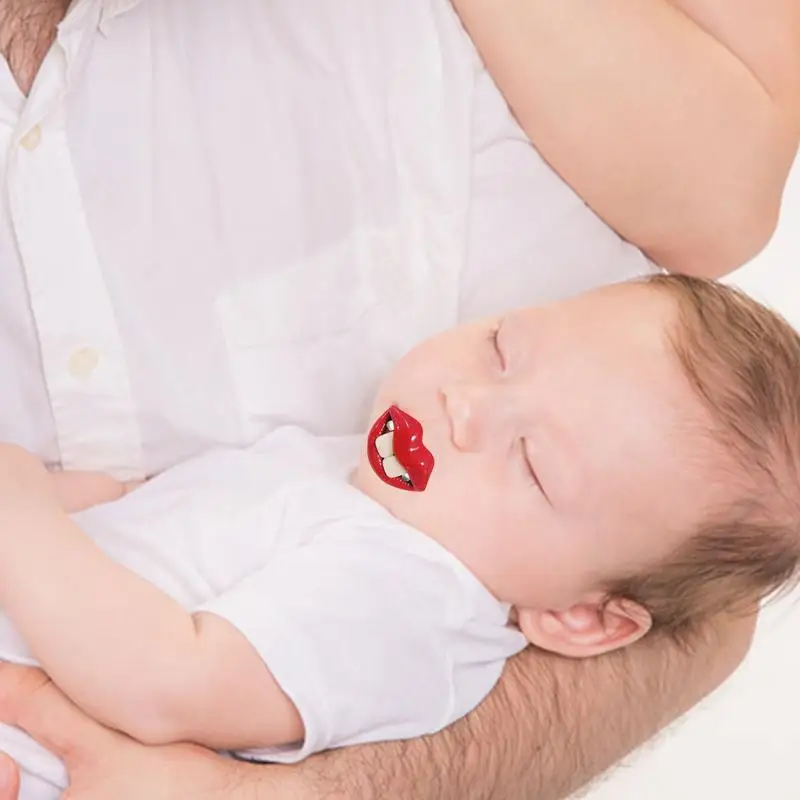 Silicone Funny Pacifiers Soother Infant Kiss Pacifier Toy Funny Teeth Pacifier For Toddler Lip Cute Soother