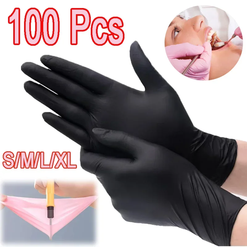 Disposable Gloves Latex Gloves PVC Black Washing Xl Tableware for Cooking Housework Car Industry Gardening Pet Care Cooking Tool