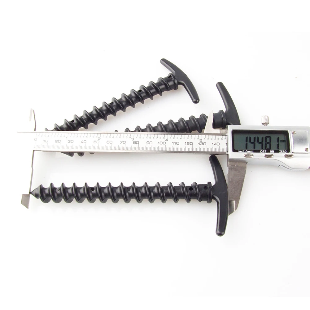 10pcs/set Windproof Fixed Ground Nails Camping Peg Screw Stakes Hiking Tent Pins for Mountaineering Fishing 14.5x7cm