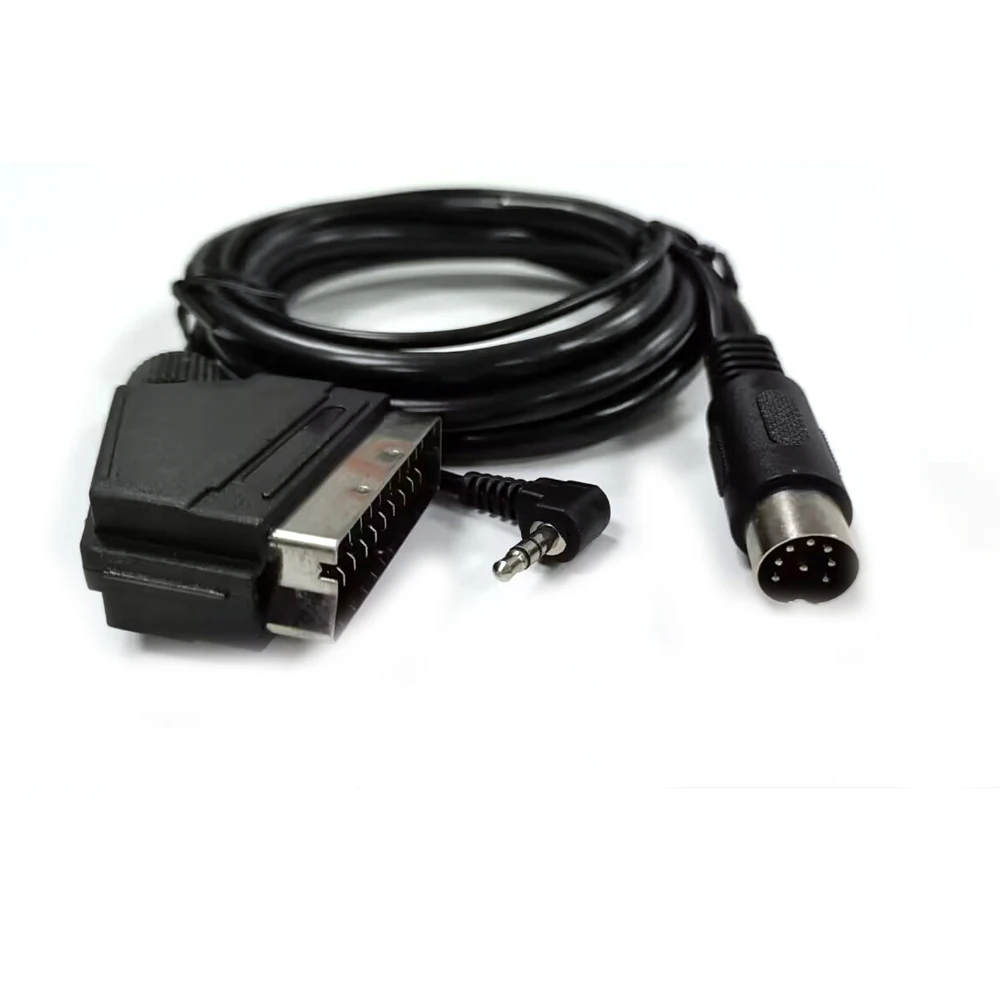 Nichelato Per Sega Genesis 1 Per Neo Geo 3.5Mm Plug Dual Channel Scart Rgb Av Cable 1.8 Metri