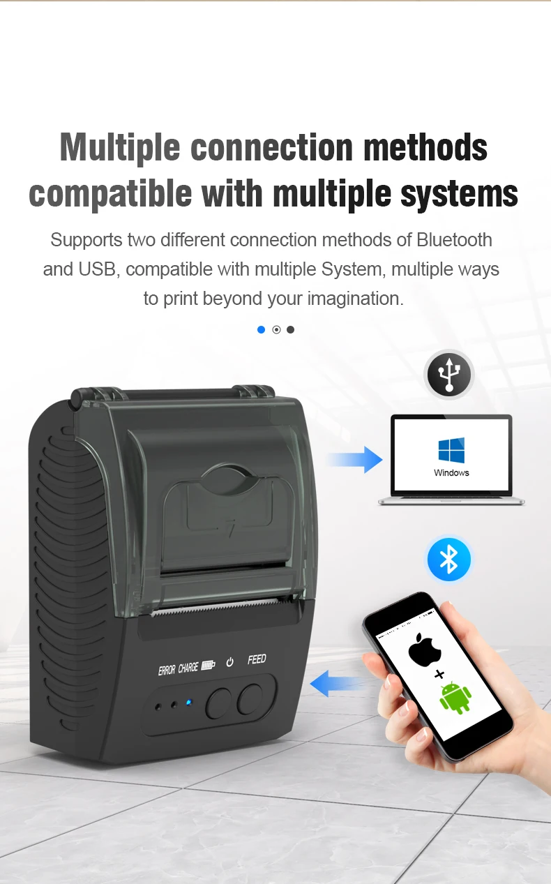 Portable USB Bluetooth Thermal Receipt Printer