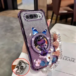 Winged Design Phone Case with Bracket Lanyard - Elegant and Versatile Protection - Google Pixel 10a (PURPLE)