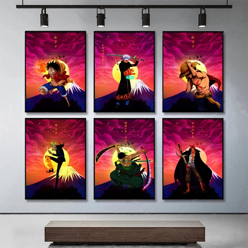 

Canvas Artwork Painting One Piece Sanji Children Gifts Kid Action Figures Decoration Paintings Poster Home