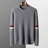 100% Merino wool autumn/winter new men's O-neck thick jacquard cashmere sweater casual loose long sleeved pullover knitted top 1