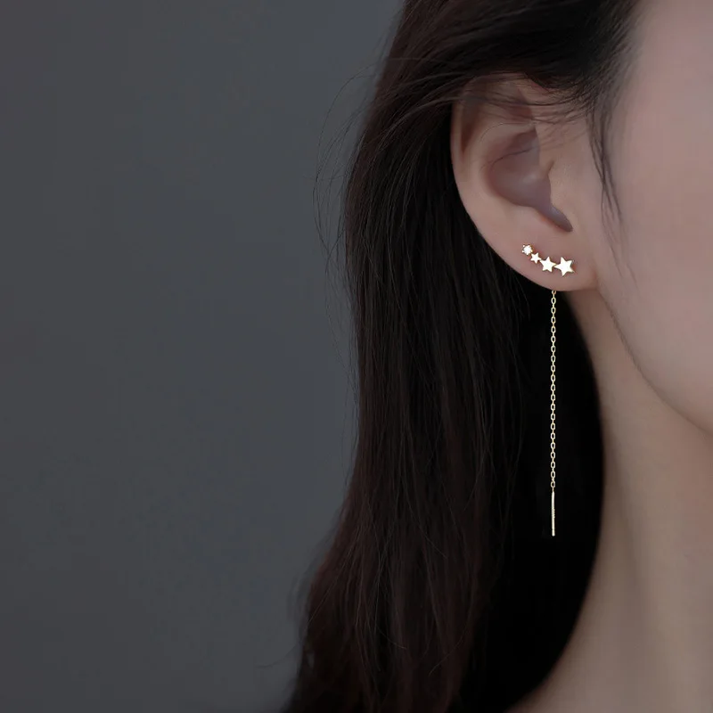 Drop Earrings Women's Long Wire Tassel Thread Chain Pendants