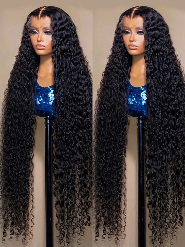 Human Hair Wigs 40 46 Inch 13x6 Hd Loose Deep Wave Lace Frontal Wig Brazilian 13x4 360 Full Water Curly Human Hair Wigs For Women 300% Density