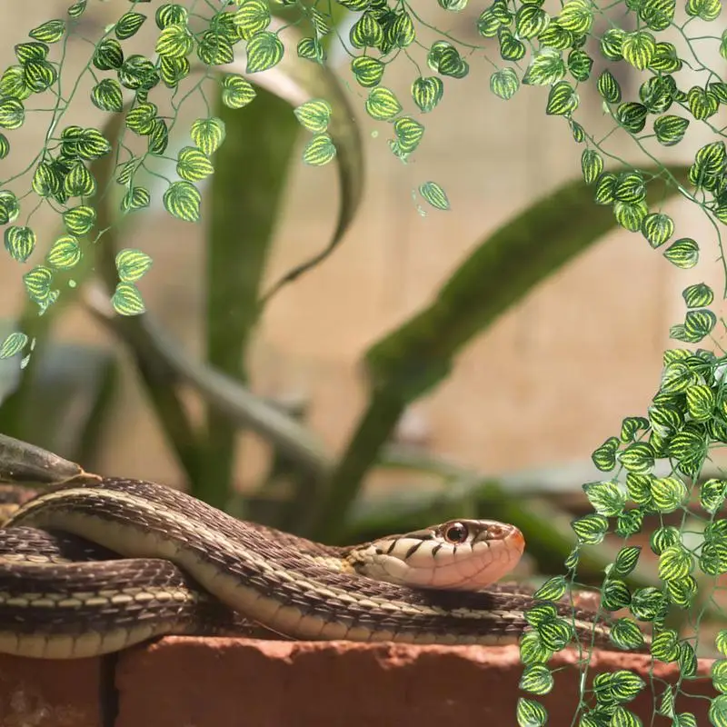 Artificial Vine Reptile Lizards Terrarium Decoration Chameleons Climb Rest Plants Leaves Waterproof Decor For Snake Frog Turtle