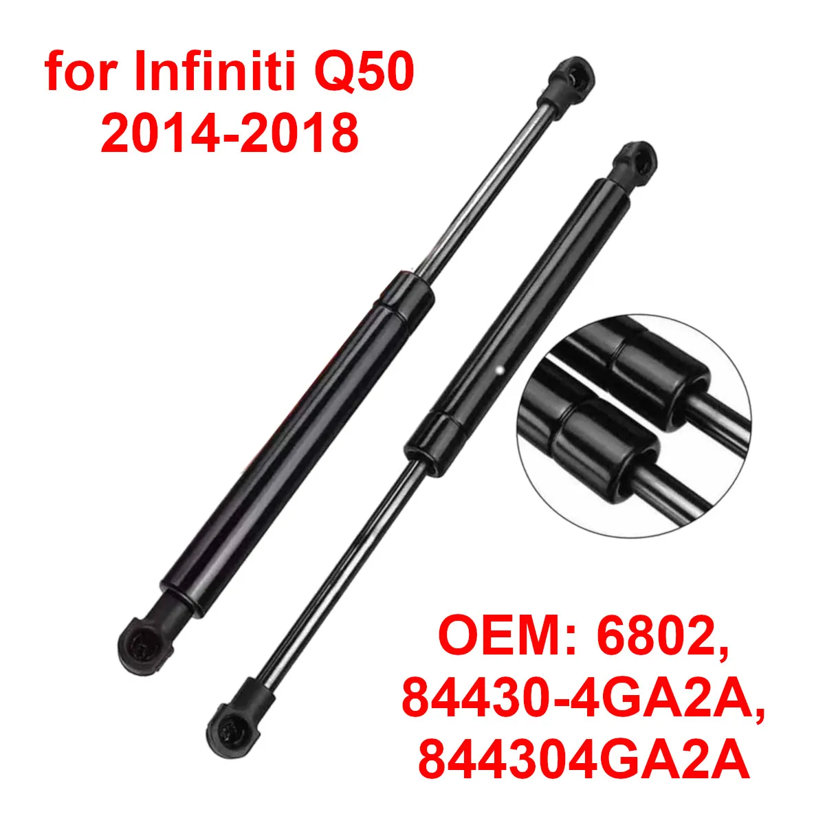 Hood Lift Support Struts For Infiniti Q50 Hybrid (2014-2017) – 2-Piece Set – Gas Spring Replacement