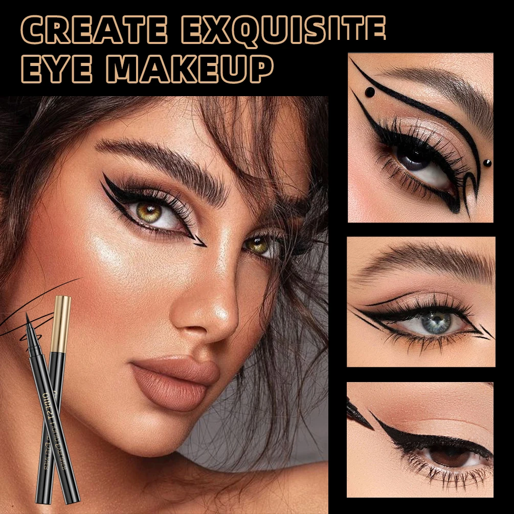QIBEST Waterproof Black Eyeliner Matte Long Lasting Liquid Eyeline Makeup High Pigment No Smudge Eyeliner Pen Cosmetic Tools 2