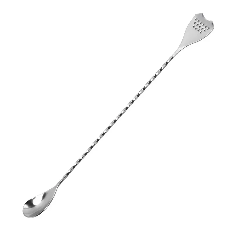 Stainless Steel Spiral Handle Cocktail Spoon Bartender Mixing Spoon Drink Shaker Muddler Stirrer Bar Barware Kitchen Accessories