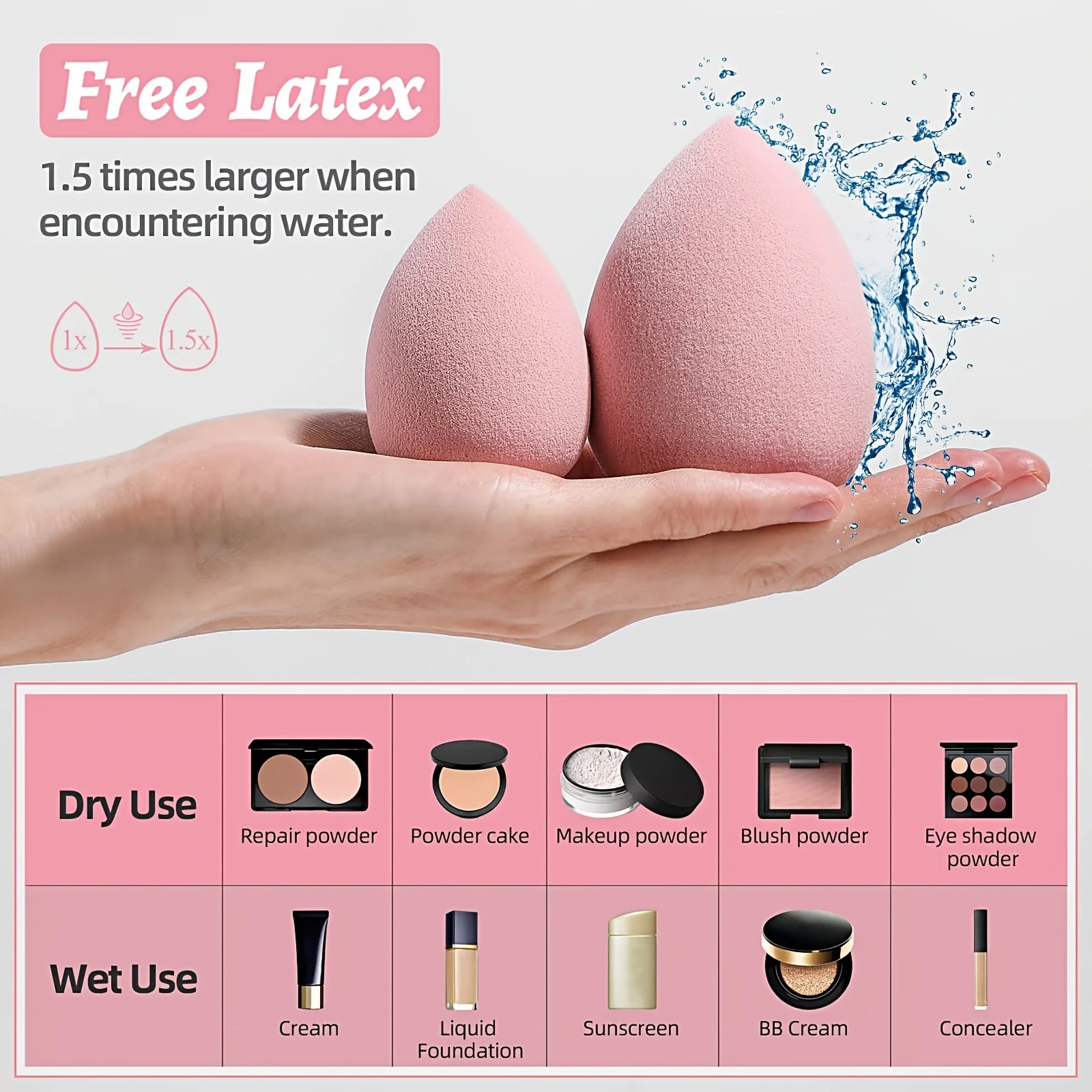 Sponges Latex-Free Dual Use for Foundation