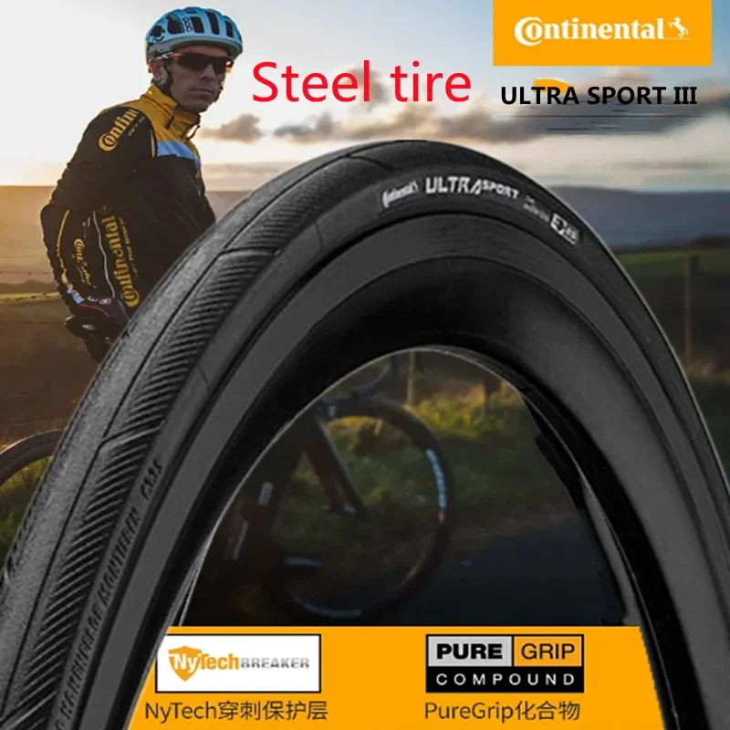Continental-neumáticos Ultra Sport III para bicicleta, llantas de