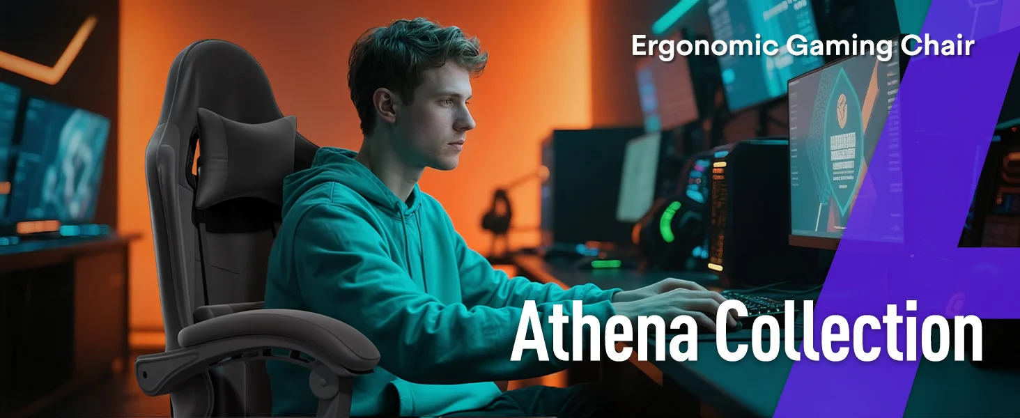 ergonomic gaming chair with footrset reclining