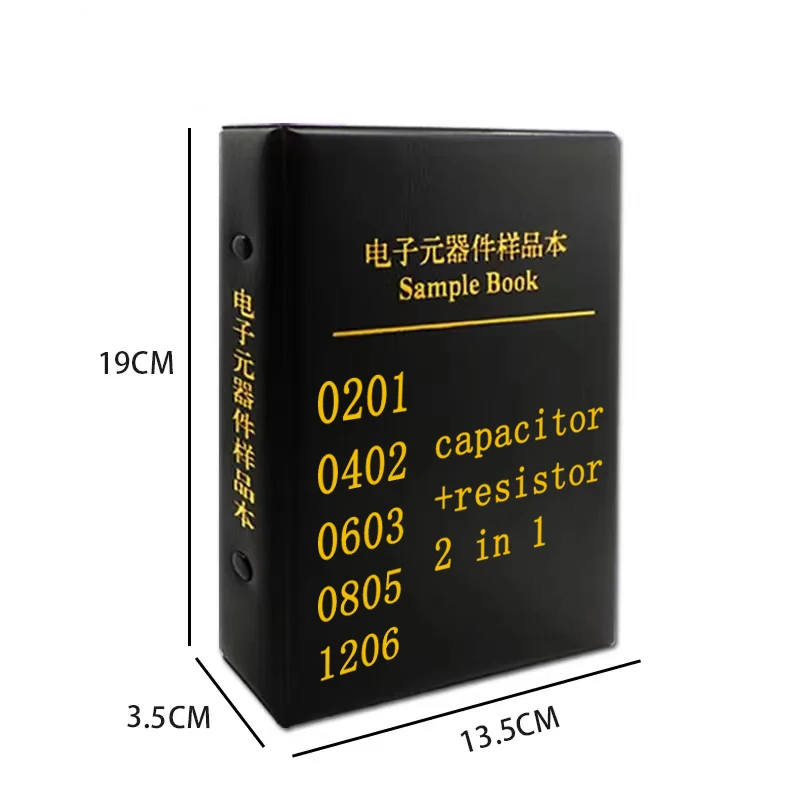 Resistor Book capacitor Book 2 in 1 Smd chip Sample 0201 0402 0603 0805 1206 170 values 25pcs 0R~10M 1% resistor assortment