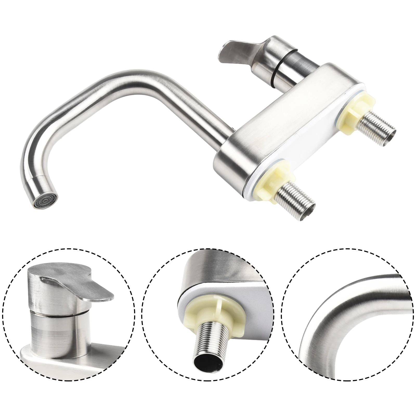

Showers Basin Faucet 304 Stainless Steel Bath Basin Faucet Bathroom Faucets Hot Cold Water Mixer Sink Mixer Taps Accessories