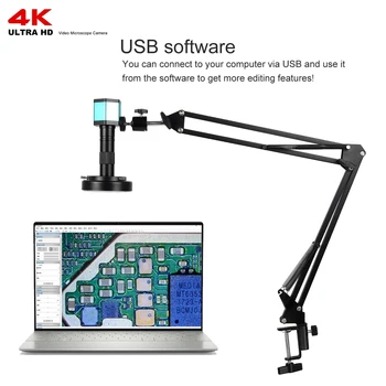 YIZHAN Digital Microscope 4K FULL HD HDMI VGA 1080P Industrial Camera C-Mount Via Type Measurement 150x Lens For Soldering Phone 2