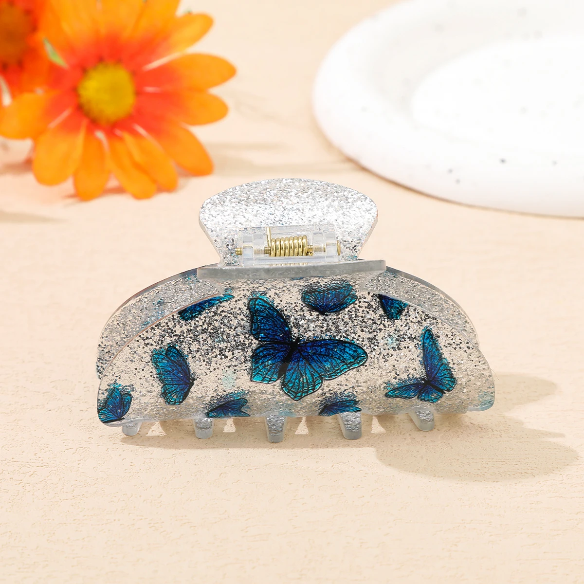 Retro Flower Butterfly Hair Claws Hair Crab Ladies Styling Beach Holiday Hairpin For Women Korean Wedding Photo Hair Clip Crab