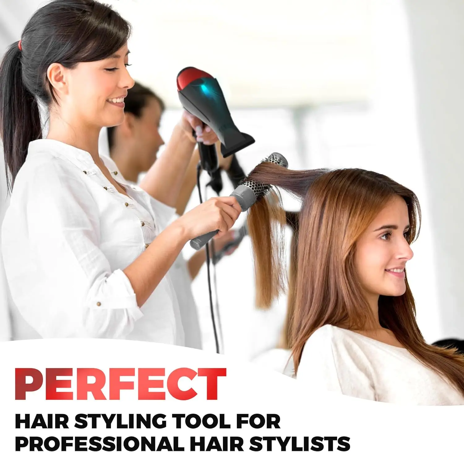 Ionic Salon Hair Dryer, 2200 Watt Powerful AC Motor Ceramic Tourmaline Ion Blow Dryer, Quiet Hair Dryers with Diffu