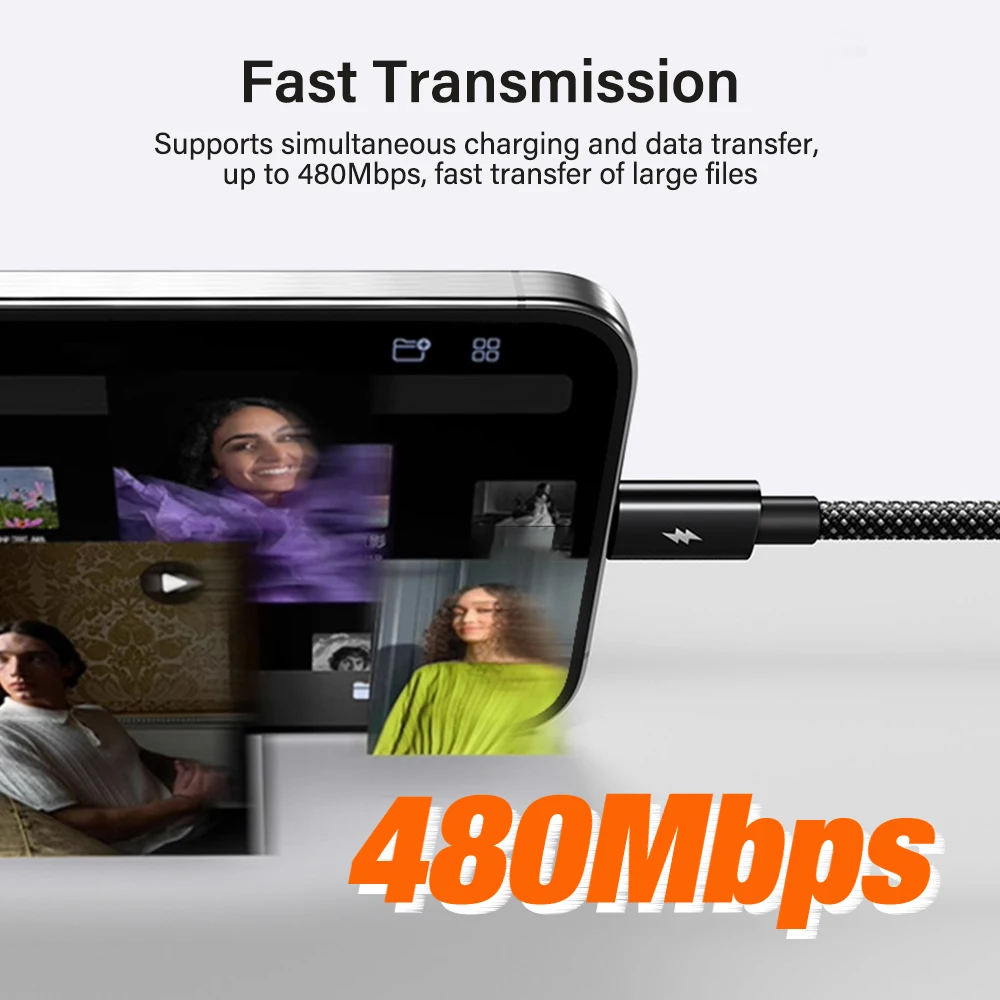 High-Speed USB Type C Charging Cable - 100W/60W, Fast Charging, 1M/2M Length