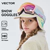 VECTOR Children Ski Goggles Frame Print Strap for Boy Girl Interchangeable Magnetic Lens UV400 Sunglasses Anti-fog Snow Glasses 2